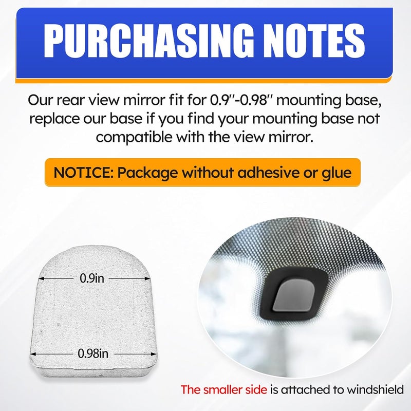 X4XZ 10.6" Rear View Mirror, Interior Rearview Mirror Universal Fit Type, Compatible with Jeep Wrangler Nissan Rogue Altima Toyota Corolla Camry Tacoma Ford F150 Focus Honda Civic Accord and More for car - Image 3